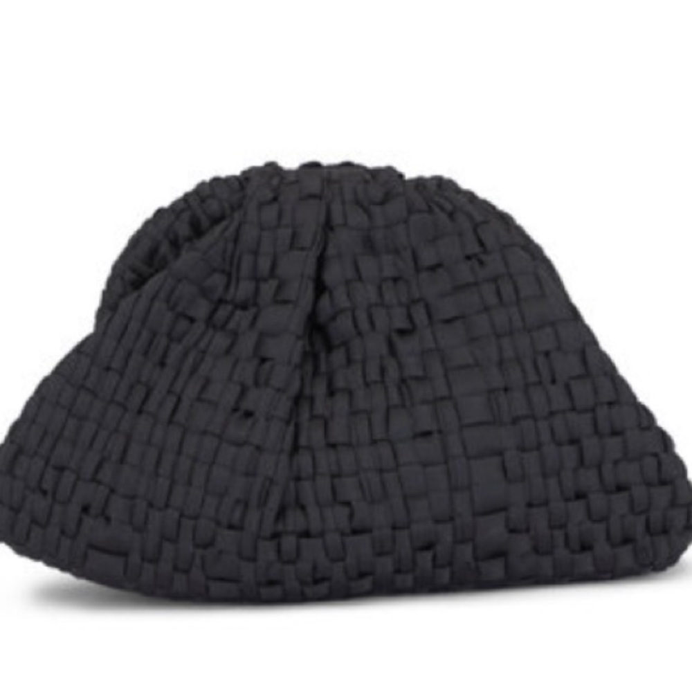 Maria La Rosa Black Woven Clutch